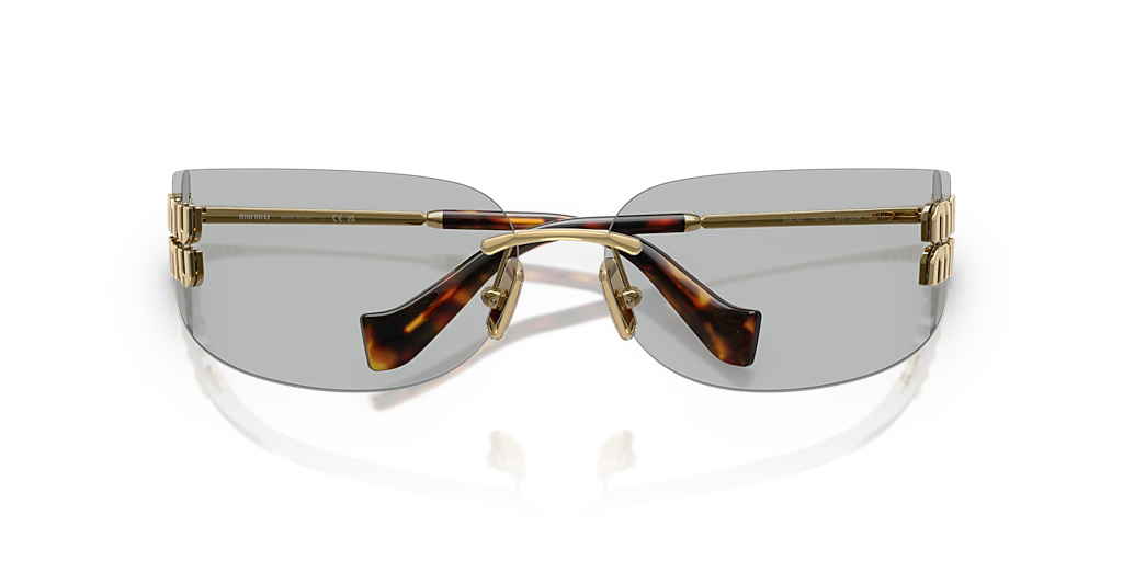 Miu Miu 0MU A51S 5AK5S075 dourado com lentes escuras — vista traseira
