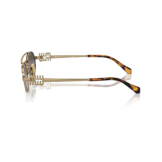 Miu Miu 0MU 54ZS 7OE5D153 ouro envelhecido com lentes cinza degradê — vista adicional