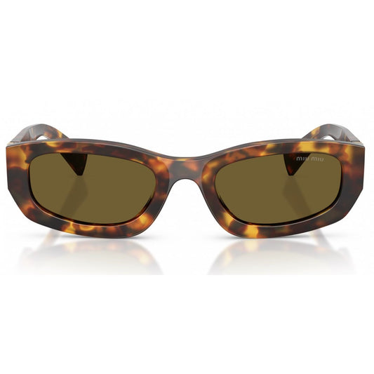 Miu Miu 0MU B04S 14L09Z53 Havana com lentes marrons — vista frontal
