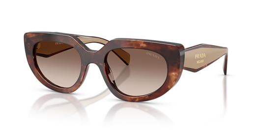 Óculos de Sol Prada D02S 0CD80L53 Geométrico Preto e Tartaruga com Lentes Degradê Feminino — vista principal