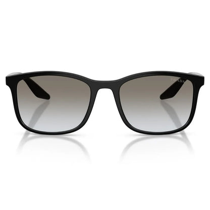 Óculos de Sol Prada A08S 12O50C56 Geométrico Preto com Lentes Marrom Degradê Feminino — vista principal