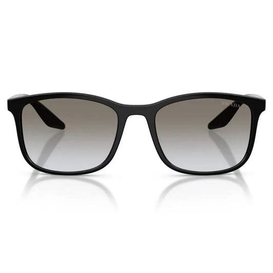 Óculos de Sol Prada A08S 12O50C56 Geométrico Preto com Lentes Marrom Degradê Feminino — vista principal