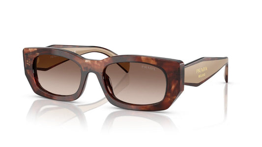 Óculos de Sol Prada B05S 00K10S53 Quadrado Tartaruga Caramelo com Lentes Marrom Degradê Feminino — vista principal