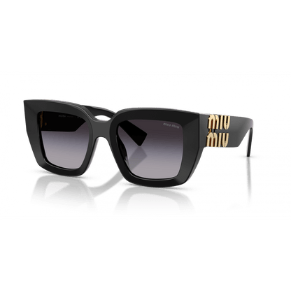 Miu Miu 0MU B05S 16K90A51 preto com lentes cinza degradê — vista frontal