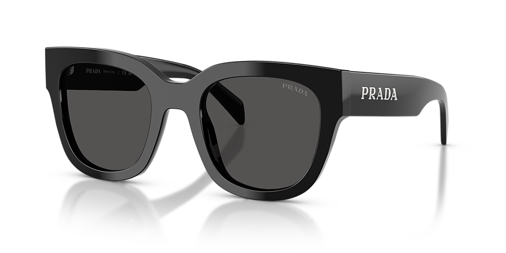 Óculos de Sol Prada C04S 28F90P52 Quadrado Preto com Lentes Marrom Degradê Feminino — vista principal