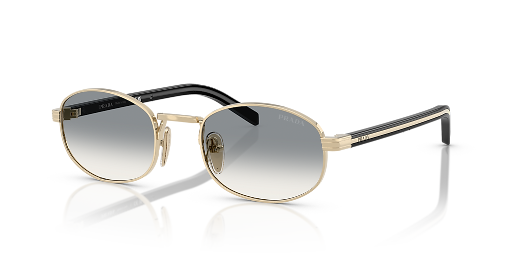 Óculos de Sol Prada B53S 5AK50V52 Oval Dourado com Lentes Rosa Feminino — vista principal