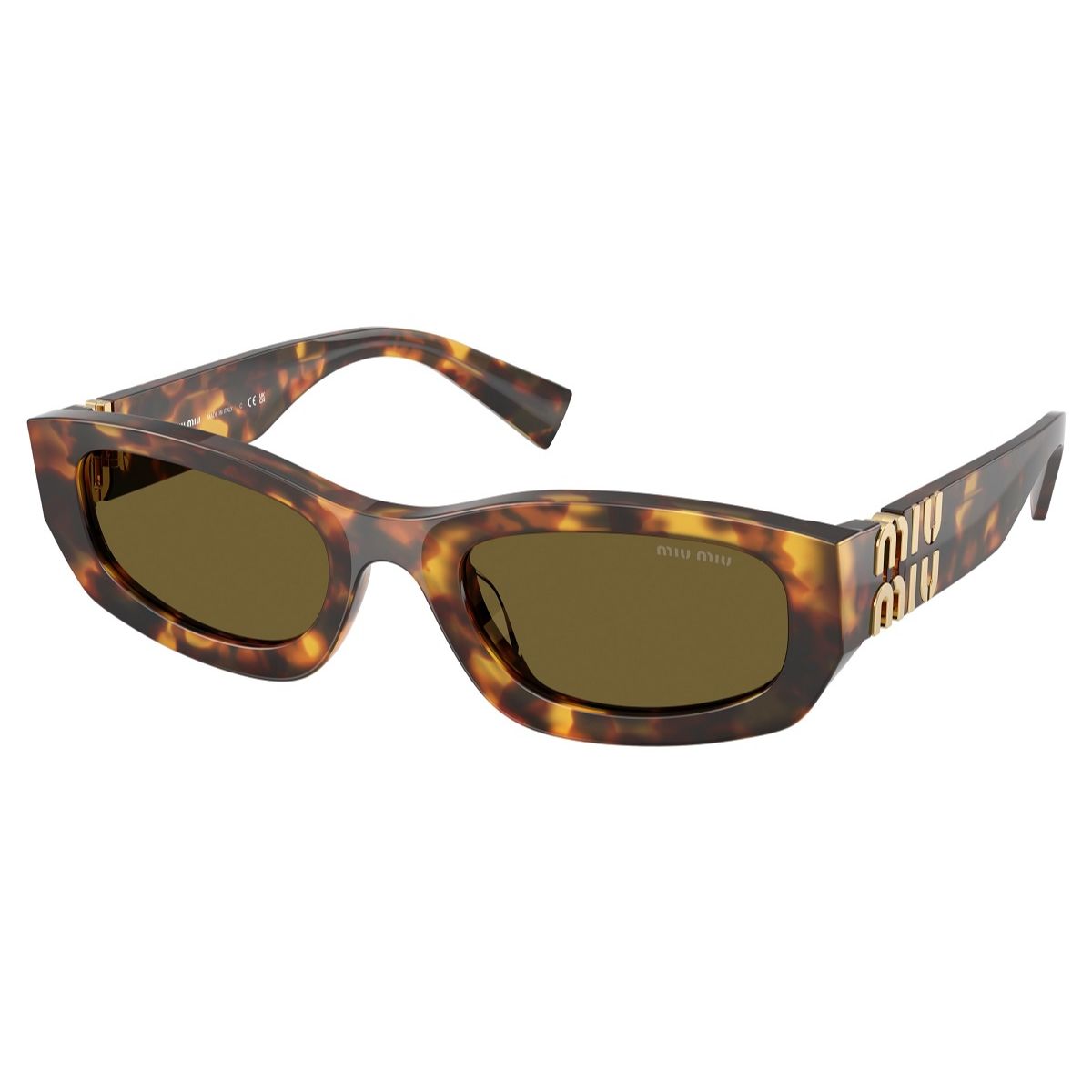 Miu Miu 0MU B04S 14L09Z53 Havana com lentes marrons — vista lateral