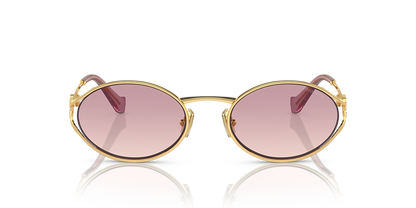 Miu Miu 0MU 52YS ZVN20F54 ouro-pálido com lentes ouro-rosé — vista lateral