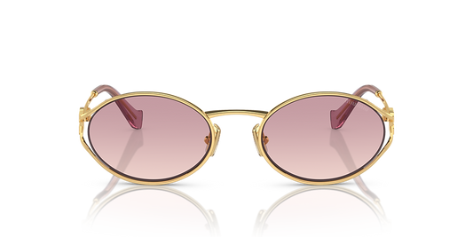 Miu Miu 0MU 52YS ZVN20F54 ouro-pálido com lentes ouro-rosé — vista lateral