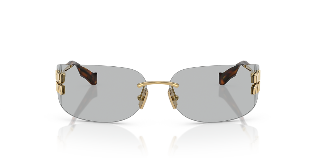Miu Miu 0MU A51S 5AK20P75 dourado com lentes bronze degradê — vista lateral