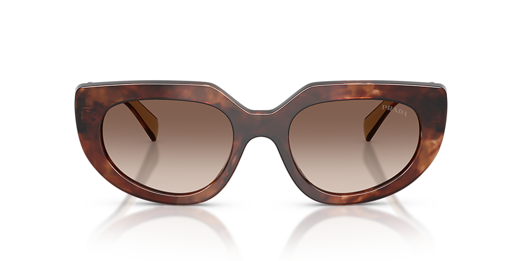Óculos de Sol Prada D02S 00K10S53 Gatinho Tartaruga Marrom com Lentes Degradê Feminino — vista adicional 1
