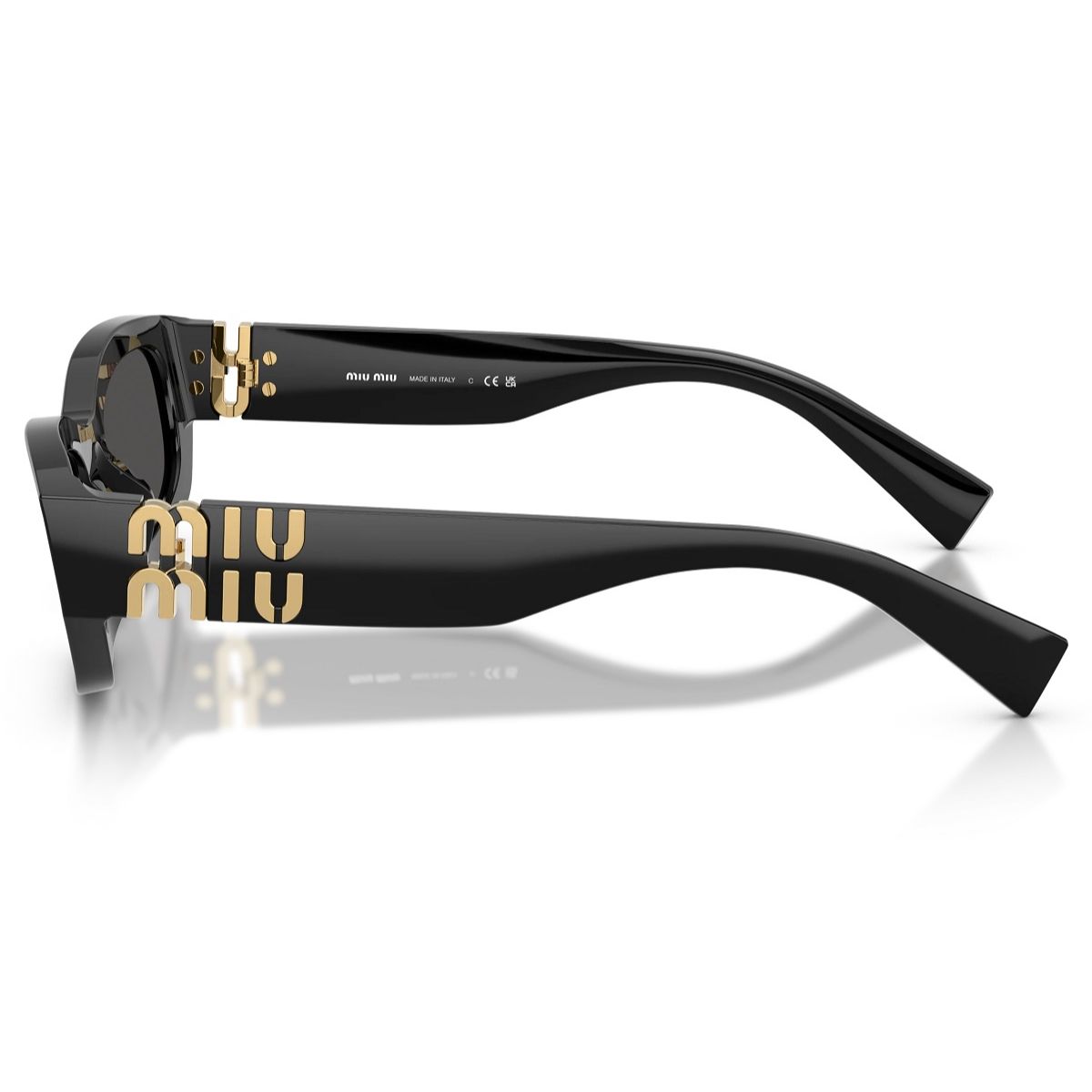 Miu Miu 0MU B04S 16K08Z53 preto com lentes cinza — vista adicional