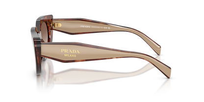 Óculos de Sol Prada D02S 00K10S53 Gatinho Tartaruga Marrom com Lentes Degradê Feminino — vista adicional 2