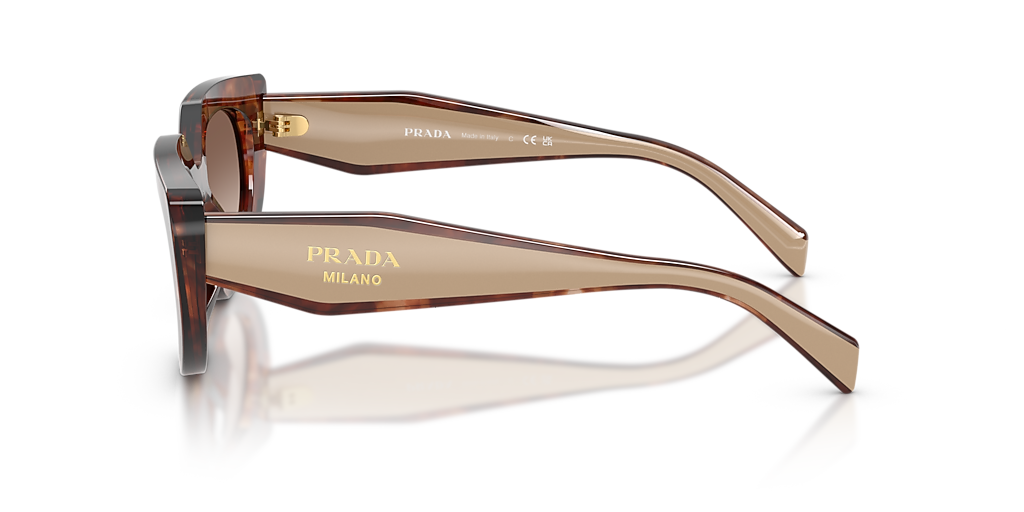 Óculos de Sol Prada D02S 0CD80L53 Geométrico Preto e Tartaruga com Lentes Degradê Feminino — vista adicional 2