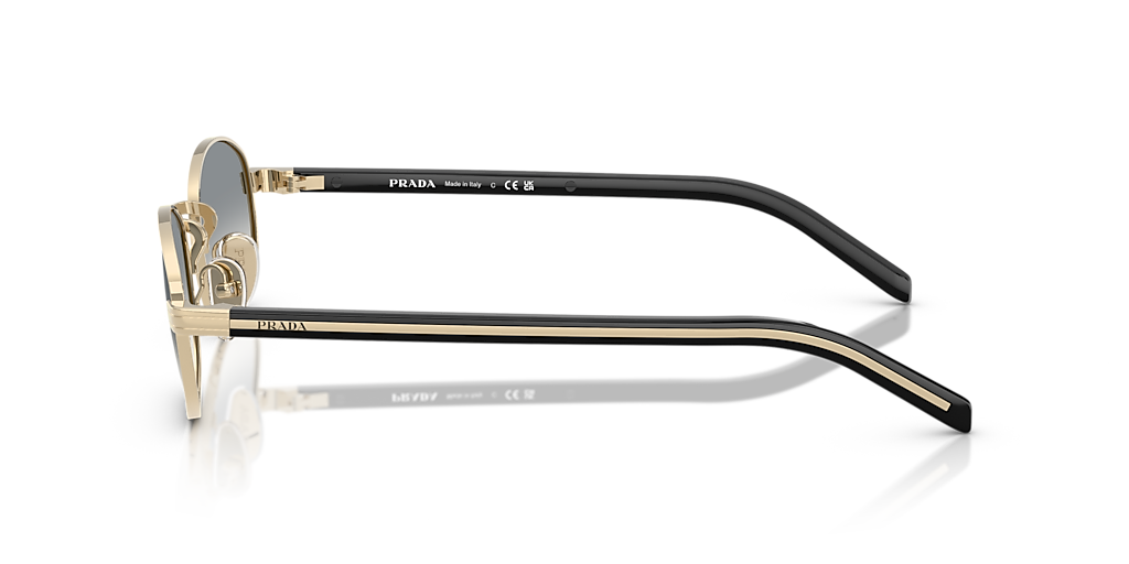 Óculos de Sol Prada B53S 5AK50V52 Oval Dourado com Lentes Rosa Feminino — vista adicional 2