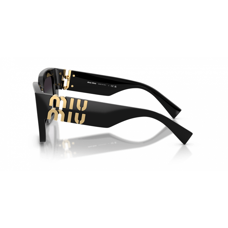 Miu Miu 0MU B05S 16K90A51 preto com lentes cinza degradê — vista adicional