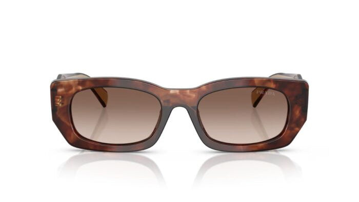 Óculos de Sol Prada B05S 00K10S53 Quadrado Tartaruga Caramelo com Lentes Marrom Degradê Feminino — vista adicional 3