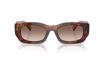 Óculos de Sol Prada B05S 00K10S53 Quadrado Tartaruga Caramelo com Lentes Marrom Degradê Feminino — vista adicional 3