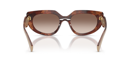 Óculos de Sol Prada D02S 00K10S53 Gatinho Tartaruga Marrom com Lentes Degradê Feminino — vista adicional 3