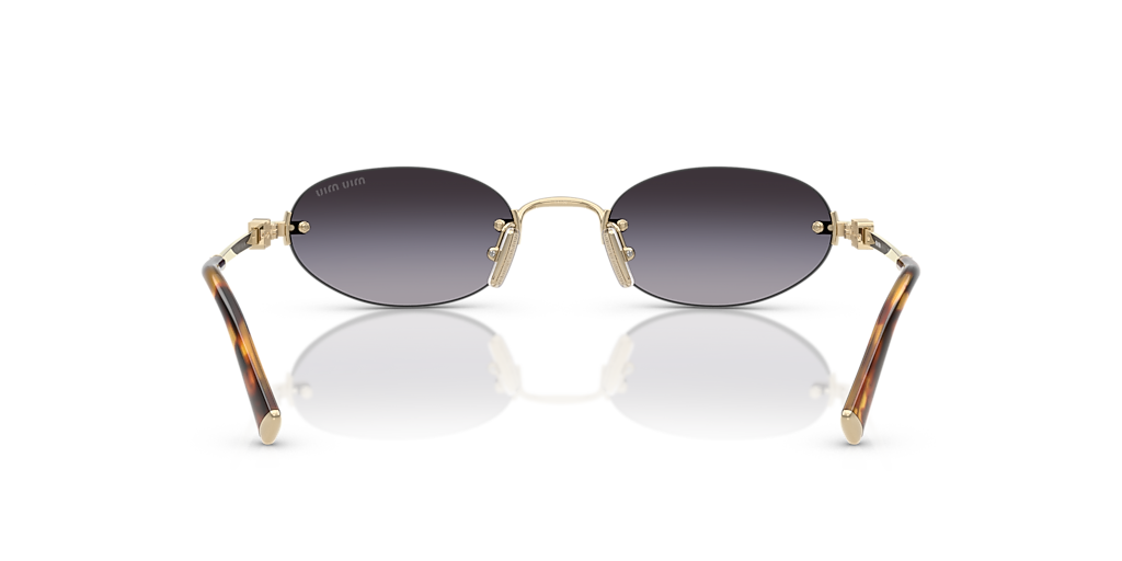 Óculos de Sol Miu Miu A54S dourado com lentes marrom claro — vista traseira