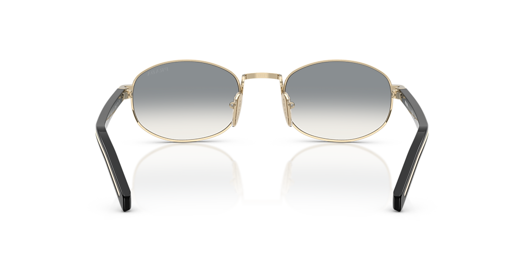 Óculos de Sol Prada B53S 5AK50V52 Oval Dourado com Lentes Rosa Feminino — vista adicional 3