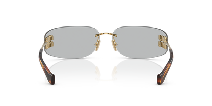 Miu Miu 0MU A51S 5AK20P75 dourado com lentes bronze degradê — detalhe