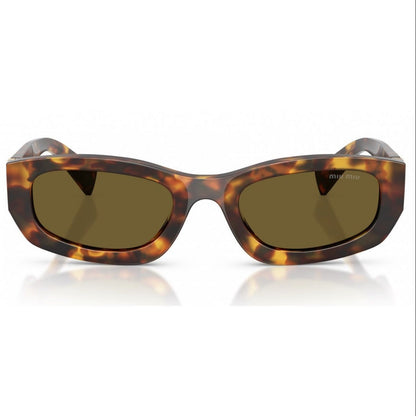 Miu Miu 0MU B04S 14L09Z53 Havana com lentes marrons — vista traseira