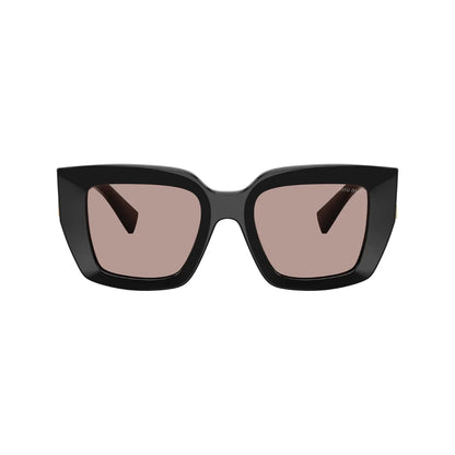 Miu Miu 0MU B05S 16K20I51 preto com lentes roxas — vista traseira