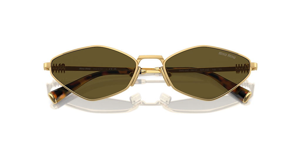 Óculos de Sol Miu Miu Quadrado Marrom Feminino 0MU 56ZS