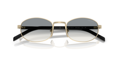 Óculos de Sol Prada B53S 5AK50V52 Oval Dourado com Lentes Rosa Feminino — vista adicional 4