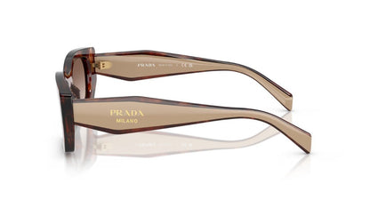 Óculos de Sol Prada B05S 00K10S53 Quadrado Tartaruga Caramelo com Lentes Marrom Degradê Feminino — vista adicional 4