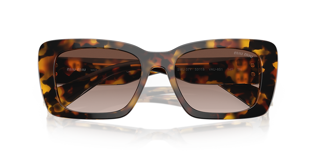 Óculos de Sol Miu Miu Retangular Marrom Feminino 0MU 07YS