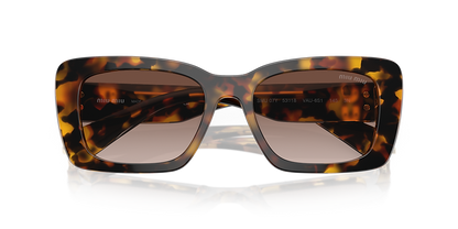 Óculos de Sol Miu Miu Retangular Marrom Feminino 0MU 07YS