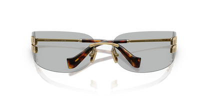 Miu Miu 0MU A51S 5AK20P75 dourado com lentes bronze degradê — vista traseira