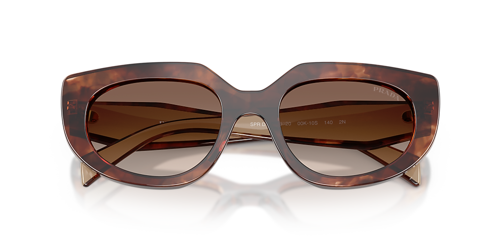Óculos de Sol Prada D02S 0CD80L53 Geométrico Preto e Tartaruga com Lentes Degradê Feminino — vista adicional 4