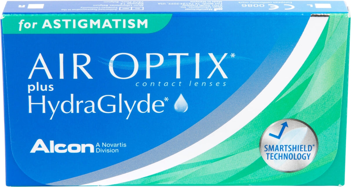 AIR OPTIX plus HydraGlyde para astigmatismo — embalagem