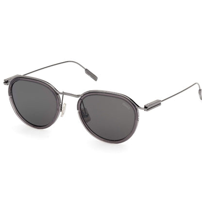 Óculos de Sol Zegna EZ0246_5120A redondo cinza com lentes cinza - vista frontal