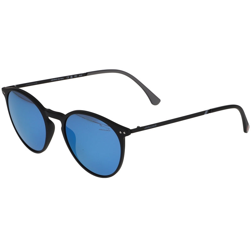 Óculos de Sol Jaguar 37621 6100, armação preta e lentes azuis