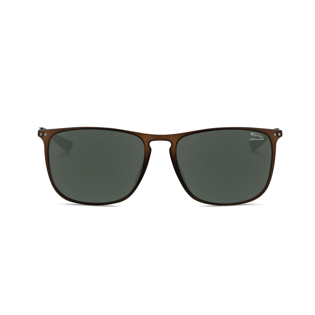 Óculos de sol Jaguar 37622 5100, armação marrom e lentes verdes