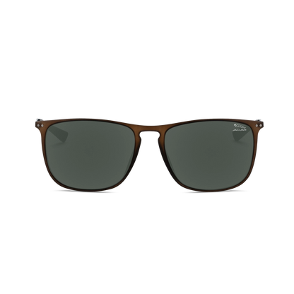 Óculos de sol Jaguar 37622 5100, armação marrom e lentes verdes