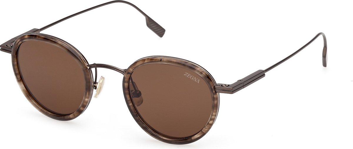 Óculos de sol Zegna EZ0276_4650E - referência exata, vista da variante Havana listrado