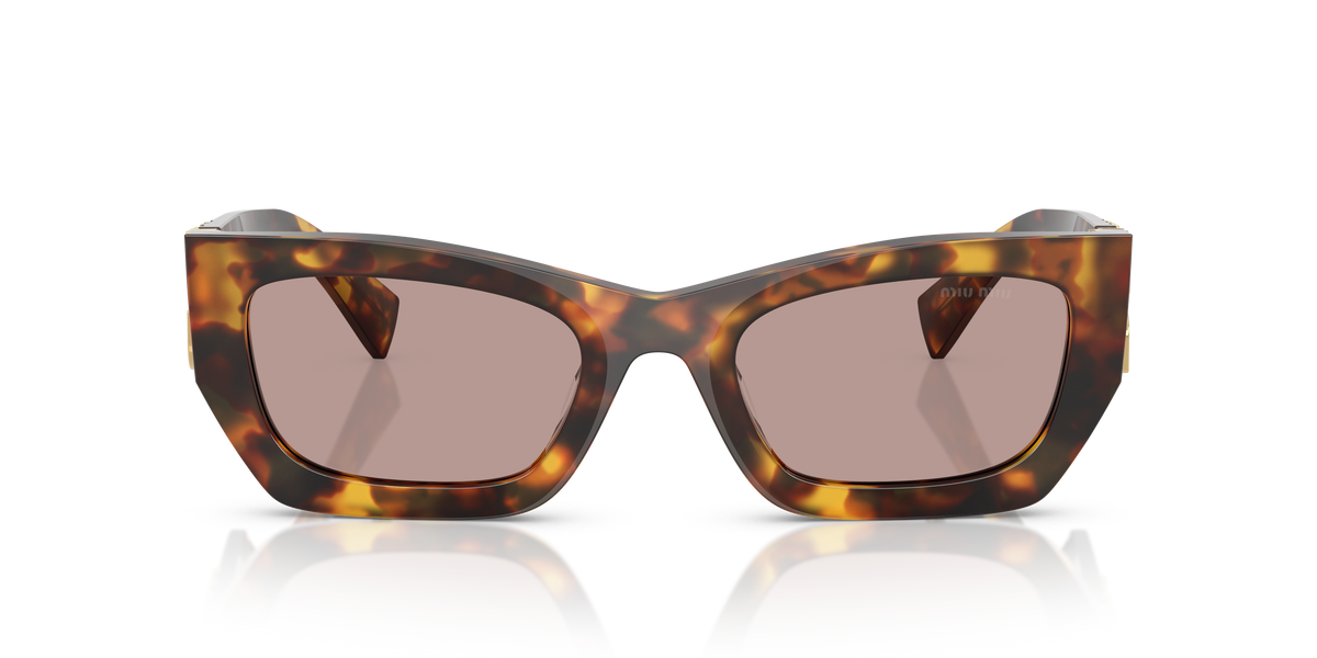 Miu Miu 0MU 09WS 14L20I53 Havana com lentes marrom-violeta — vista frontal