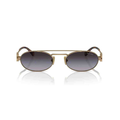 Miu Miu 0MU 54ZS 7OE5D153 ouro envelhecido com lentes cinza degradê — vista frontal
