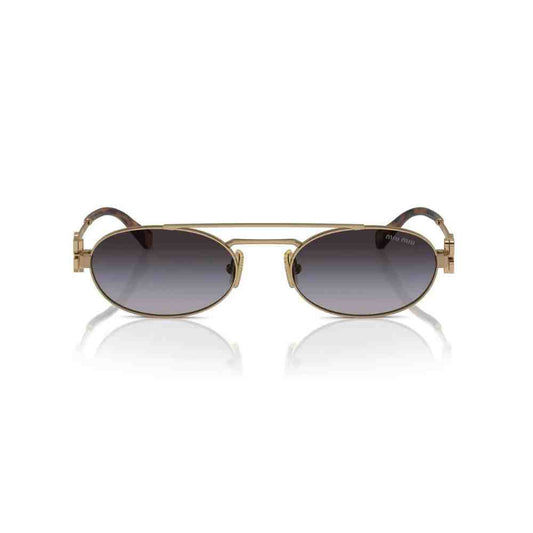 Miu Miu 0MU 54ZS 7OE5D153 ouro envelhecido com lentes cinza degradê — vista frontal