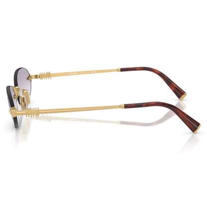 Miu Miu 0MU A54S 5AK04O51 dourado com lentes cinza degradê — vista lateral