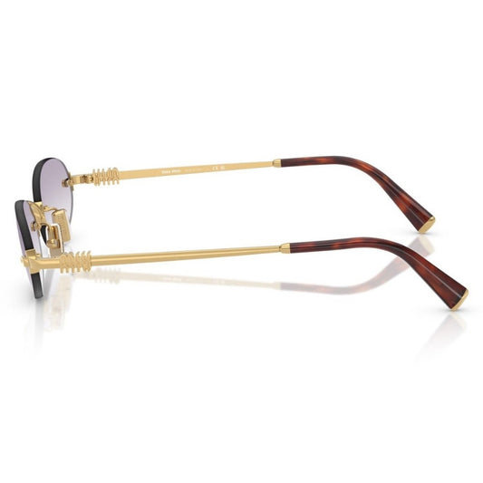 Miu Miu 0MU A54S 5AK04O51 dourado com lentes cinza degradê — vista lateral