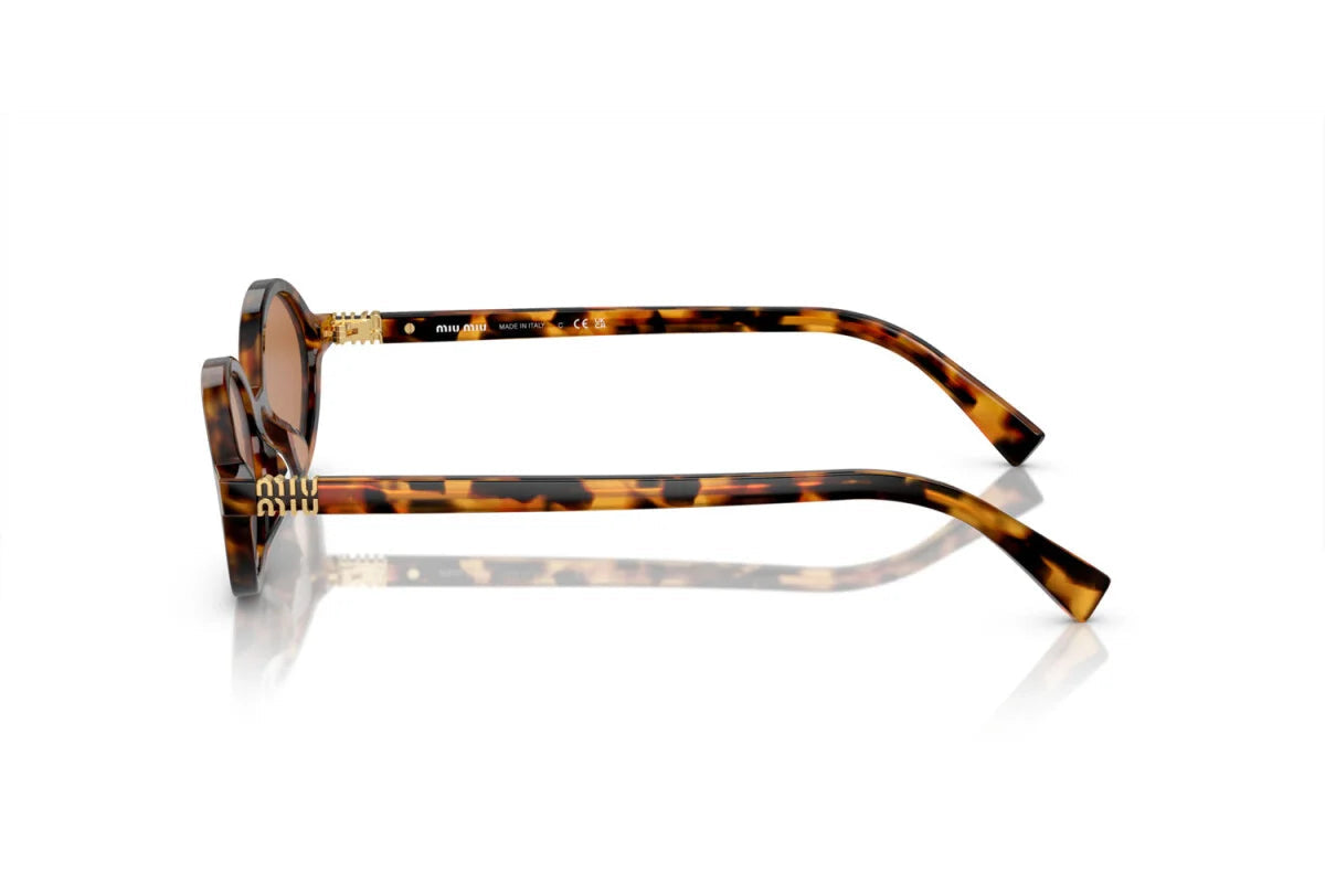 Óculos de Sol Miu Miu 04ZS Havana claro com lentes marrons — vista lateral