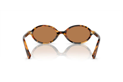 Óculos de Sol Miu Miu 04ZS Havana claro com lentes marrons — vista traseira