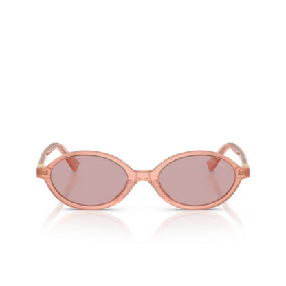 Óculos de Sol Miu Miu 04ZS rosa opalino com lentes rosa — vista frontal