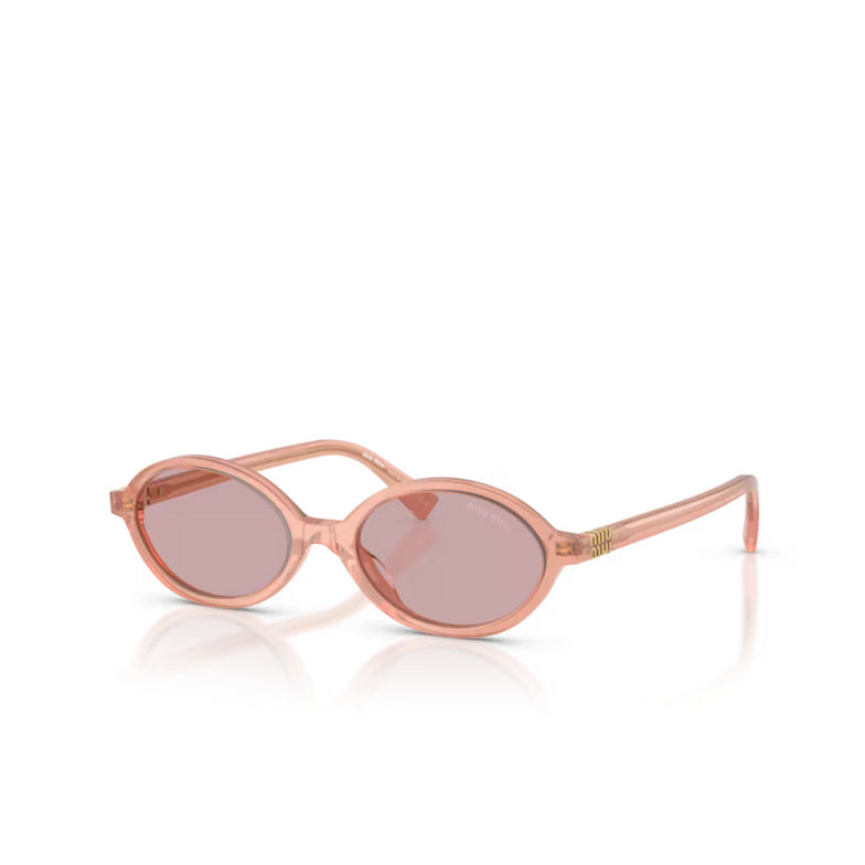 Óculos de Sol Miu Miu 04ZS rosa opalino com lentes rosa — vista inclinada principal